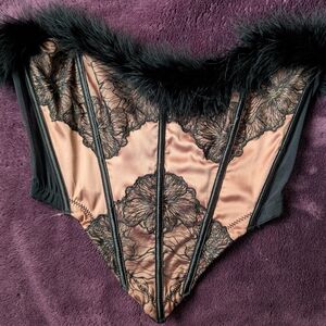 Thistle and Spire Black and Tan Lace Bodysuit